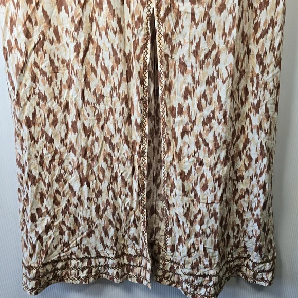 NWT aerie Leopard Print Spaghetti Strap Maxi Dress Beaded Strap Front Slit SizeL - Picture 6 of 15